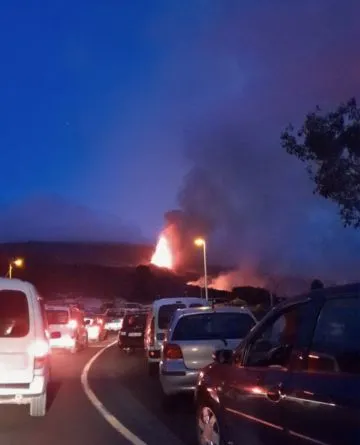 eingestürzte Straßen in El Paso la palma