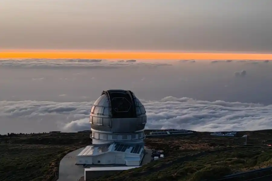 roque de muchachos bei Sonnenuntergang