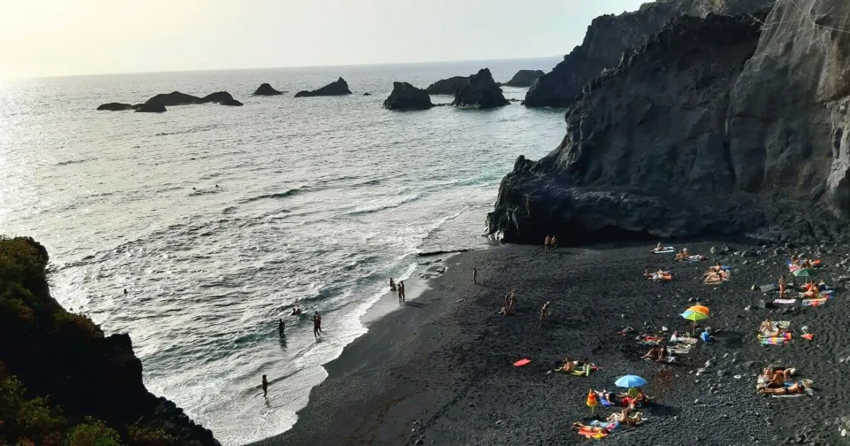 la zamora small beach in south of la palma