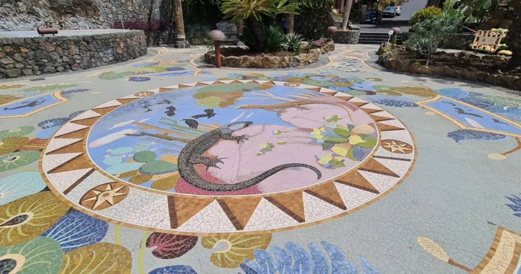 square with mosaics in la palma island