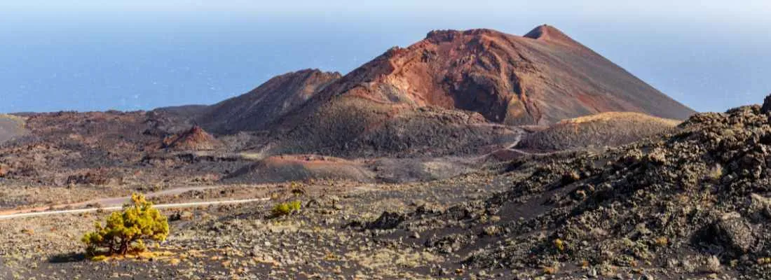 teneguia volcano's crater