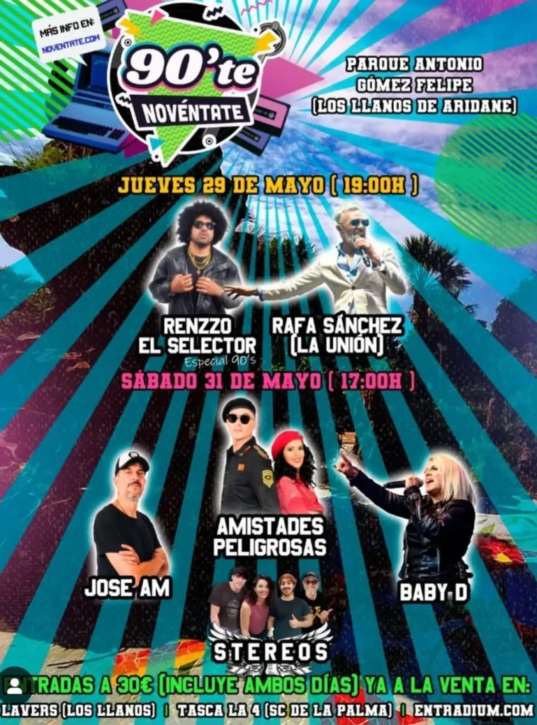 90's Party Noventate la palma 2025