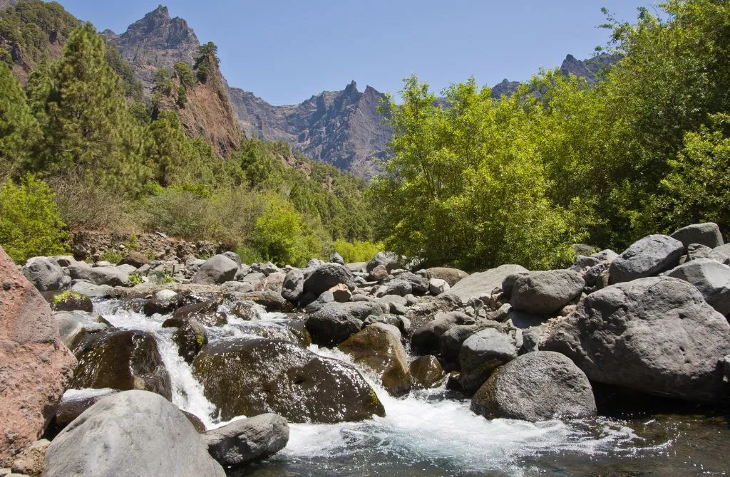 Gorge avec rivière a la caldera de taburiente