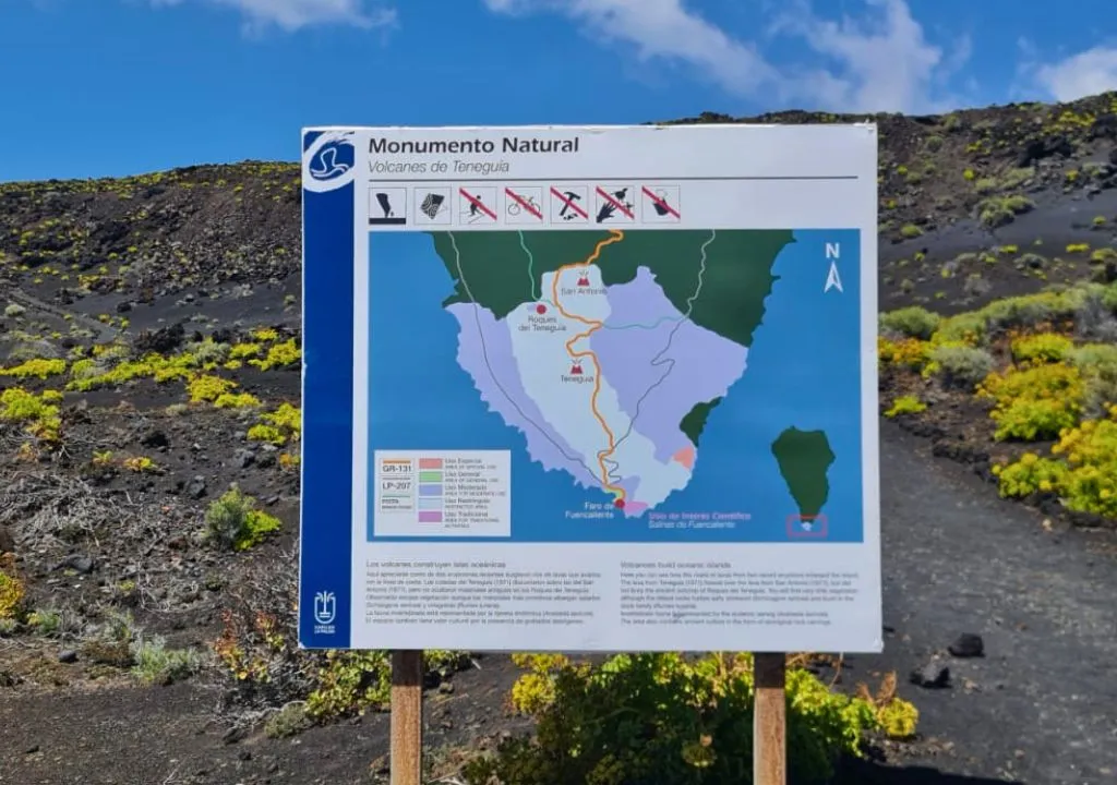 débutfin du sentier du volcan Teneguia