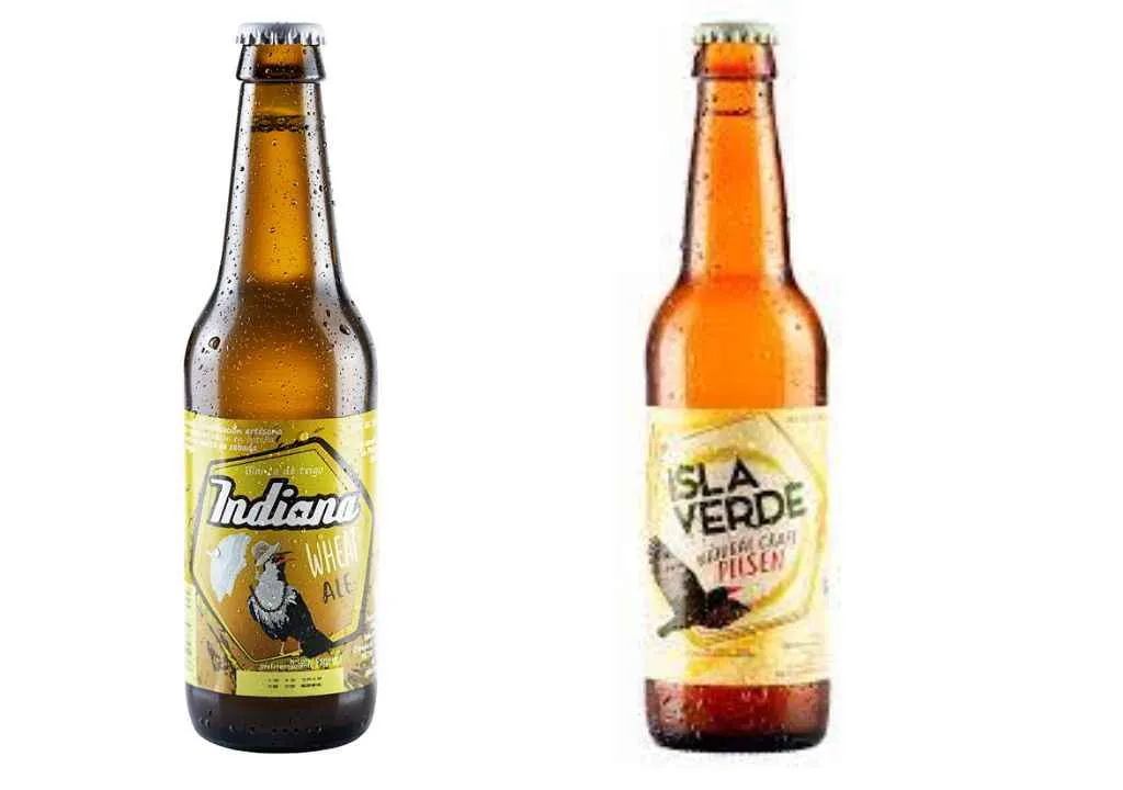 botellas de cerveza de isla verde