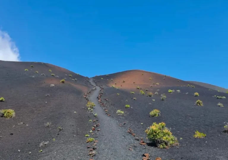 sendero del volcan teneguia